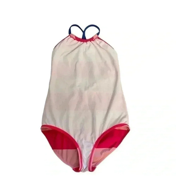Boden Girls Stripes Criss Cross Back One Piece Bathing Swimming Suit SZ 9/10 - Picture 5 of 9